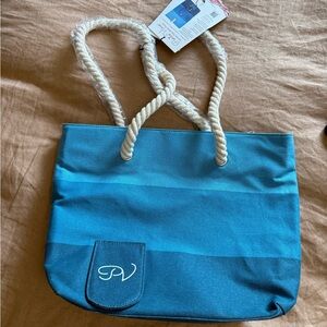 Porto Vino NWT insulated Canvas tote wine bag blue